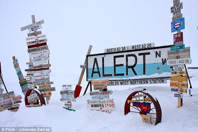 Vùng đất Alert ở Nunavut, trên đảo Ellesmere thuộc Canada được xem là  nơi có nhiệt độ lạnh lẽo bậc nhất thế giới.